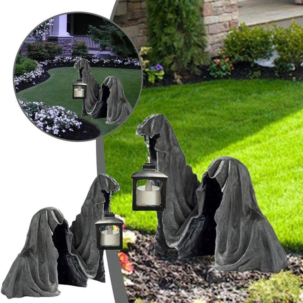 Halloween-Lampe, Hölle, Tod, Kunstharz, Ornament, langlebiges Kunsthandwerk, dekoratives Modell für Zuhause, Schlafzimmer