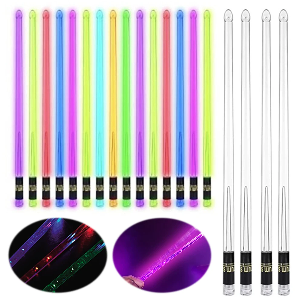 LED Light Up Drumsticks 15-kleurveranderende Glow In The Dark Drumsticks LED Light Up Drumstokken Oplaadbare Jazz Drumstokken