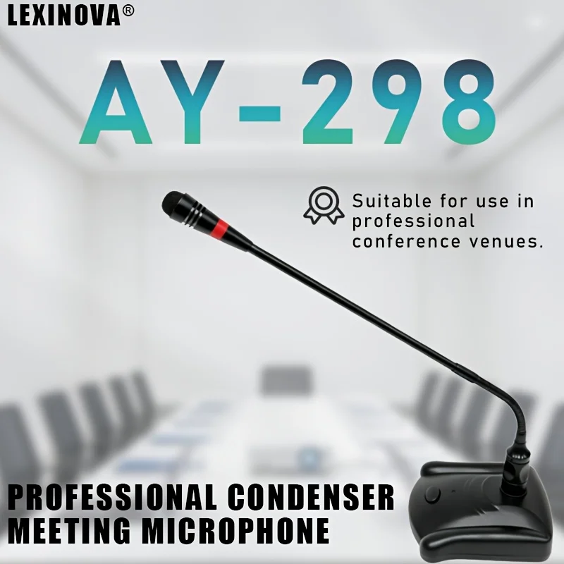 

Конференц-микрофон AY-298 с емкостной технологией, настольный, проводной, для выступлений, мультимедиа, классов, трансляций и студий звукозаписи