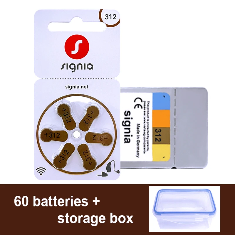 30x Siemens Signia Hearing Aid Batteries 312 s312 a312 PR41 Germany Zinc Air Battery 1.45V for Siemens Rexton ITC Hearing Aids