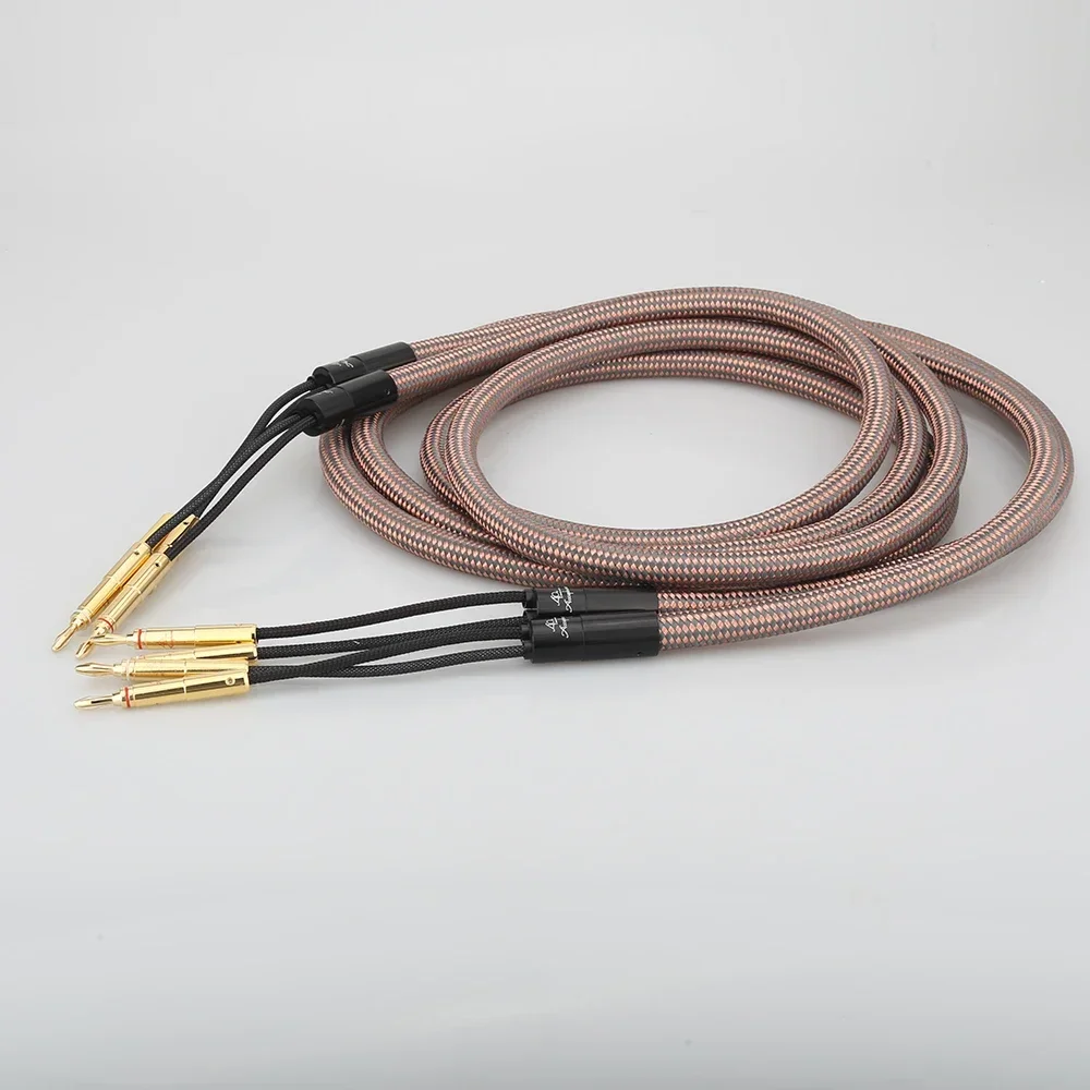 

Accuphase 1 Pairs High Fidelity Speaker Cable 4 in 4 out Banana Plug Single Copper Fever Audio Connecting