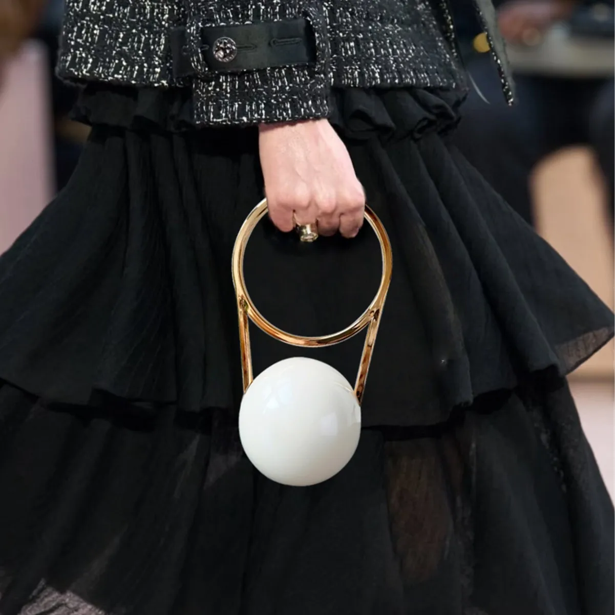 NEW Round Ball Women's Handbag Brand Designer Bowling Bag Acrylic Mini Shoulder Bags Female Luxury Purse Fashion Armpit Bag NEW