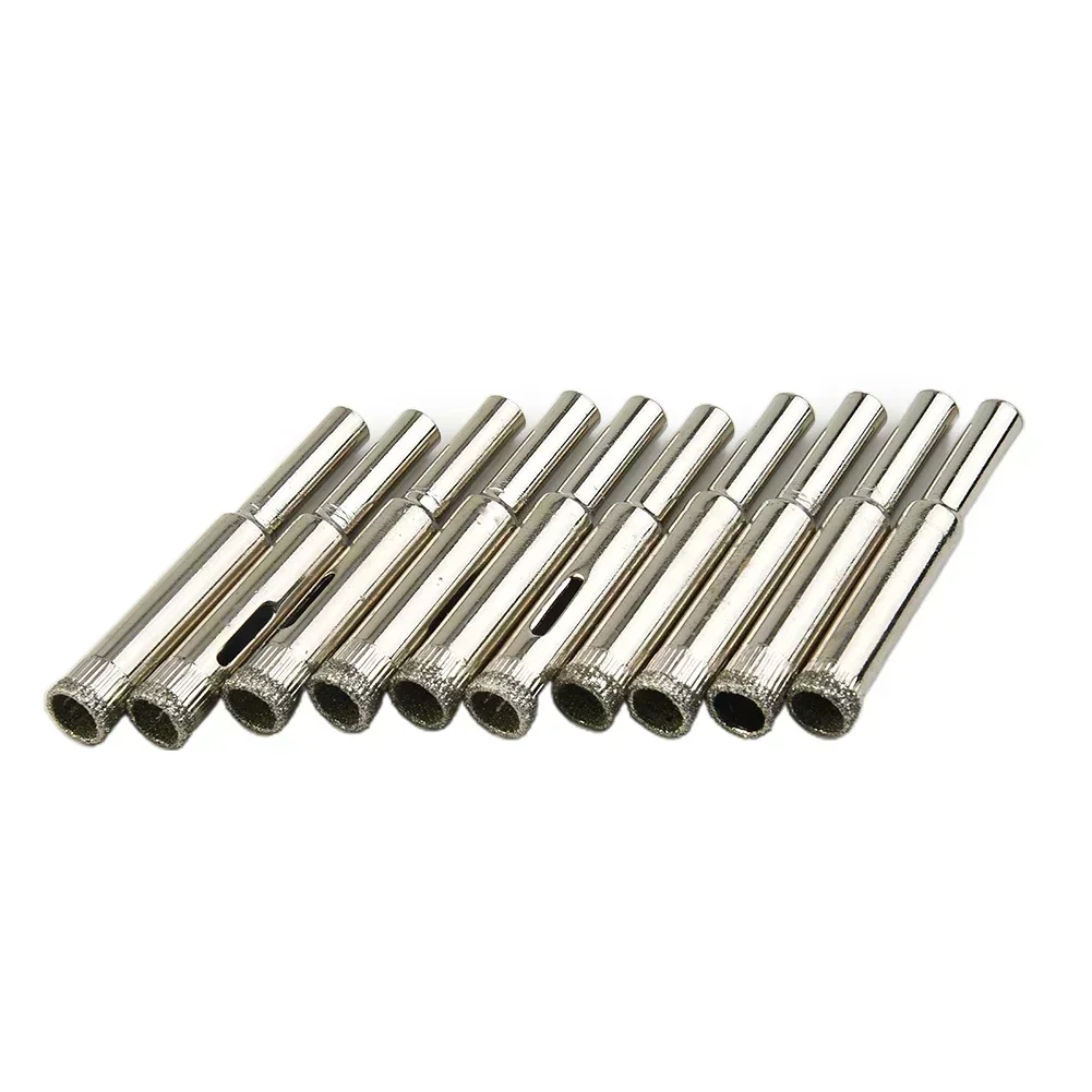 Ceramic Hole Opener Drilling Glass Marble Saw 8mm Cutter Diamond Drill Bit Silver Supplies Tile Workshop 10pcs