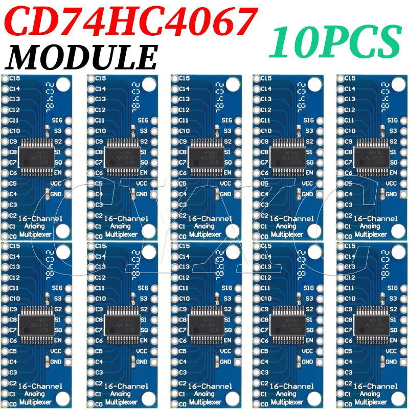 10PCS CD74HC4067 16-Channel Analog Digital Multiplexer Breakout Board Module 74HC4067 Microcontroller Board