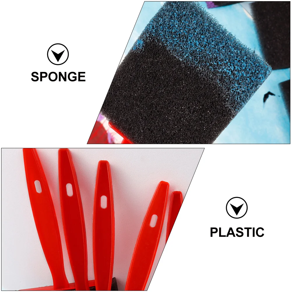 

15Pcs Sponge Painting Brushes Set Plastic Handle Kids Drawing Tools DIY Watercolor Acrylic Art Supplies Sponge