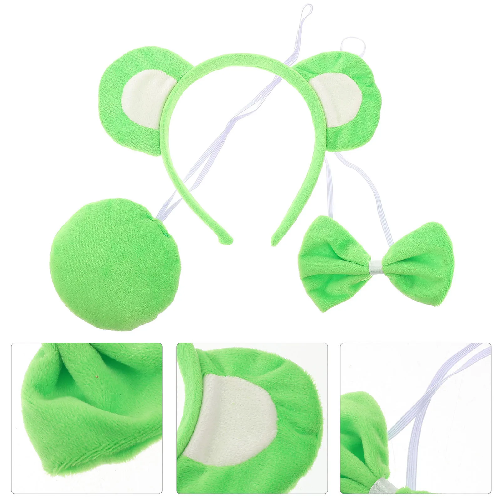 

1Set Bear Costume Animal Ears Headband Bow Tie Tail Set for Halloween Cosplay Party Christmas Bear Dress Up Animal Cosplay