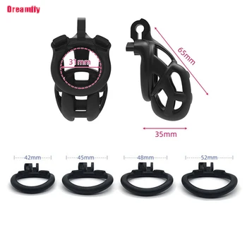 Männliche Keuschheitskäfig Sexspielzeug Sissy Femboy Anfänger flacher Keuschheitskäfig Gürtel Cock Cage Mann Schloss Penisringe Männer Erwachsene Waren