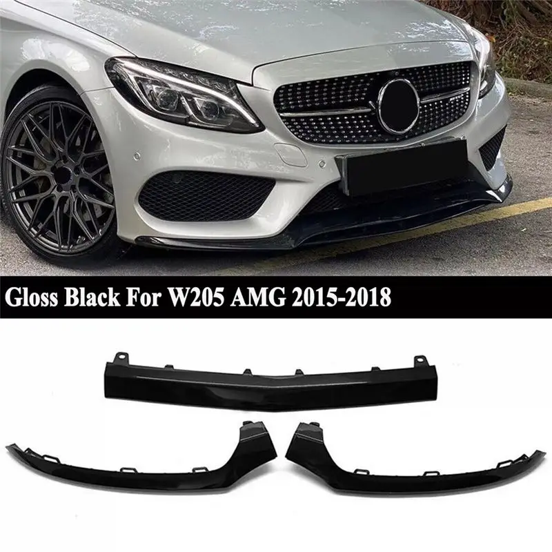 3Pcs/Set Front Bumper Lower Lip Splitter Trim for
