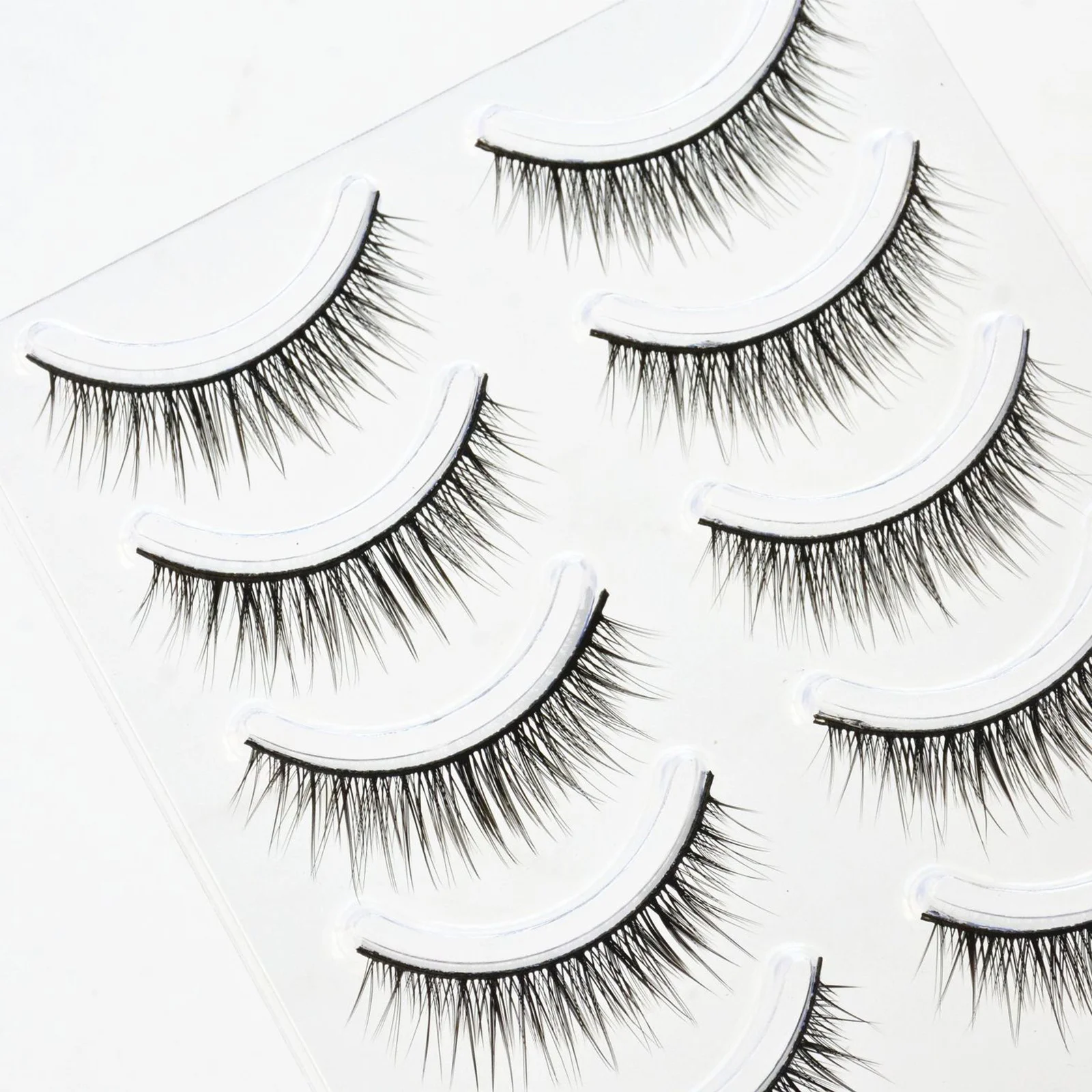 ขนตาปลอมแบบเต็มแถบ ธรรมชาติ หนา แข็งแรง สำหรับแต่งหน้าแฟชั่น ทรง C ความยาว 9-13 มม. คละความยาว