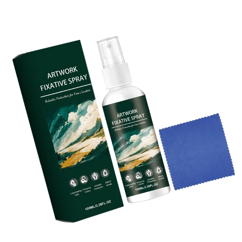 Artwork Fixative Liquid 100 Milliliter Pump Bottle for Sketch and Painting Mild Finishing Care for Artists and H8WD