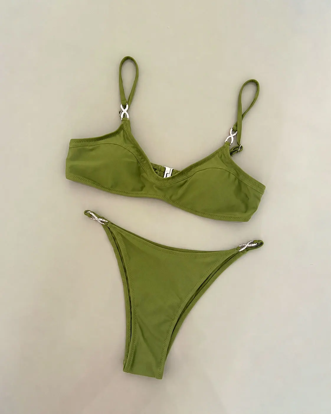 Fashion Adjustable Bikini Women Swimsuit Sexy Lady Rhinestone Accents Biquini Bathing Suit Retro Mujer Low Waist Beach Swimwear