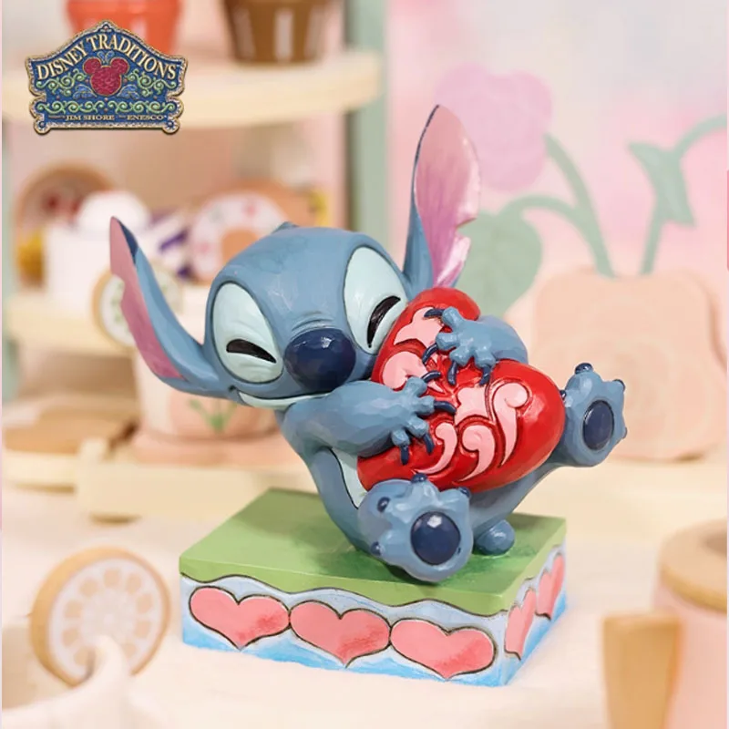 

Оригинальный орнамент Disney Lilo & Stitch Love Stitch, высокий: 130 мм, длина: 140 мм, аниме-фигурки, игрушки для мальчиков, подарочные модели, украшения