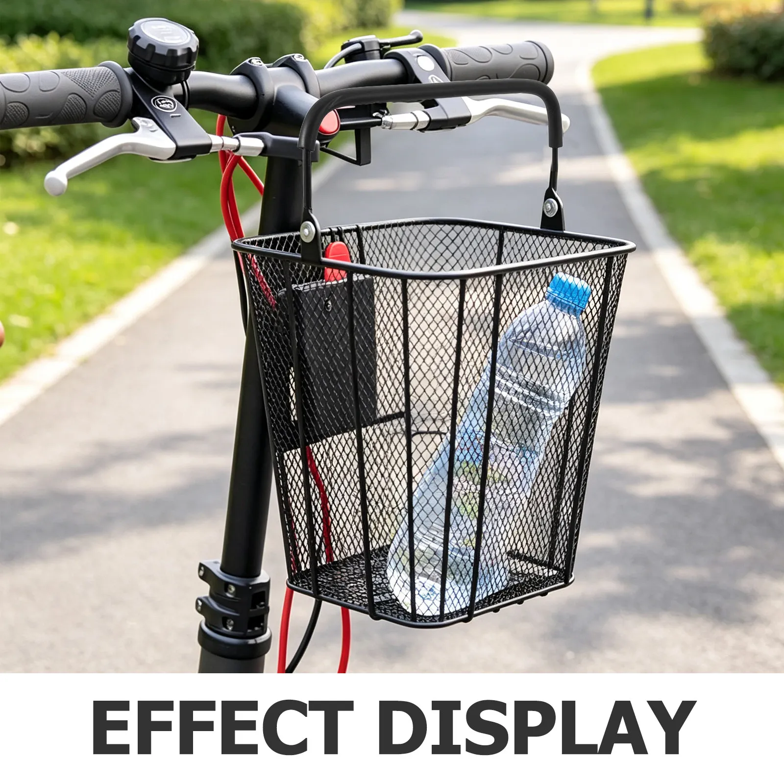 Detachable Electric Scooter Front Basket Quick Release Heavy Duty Metal Mesh Handlebar Storage Basket Bike Front Baskets