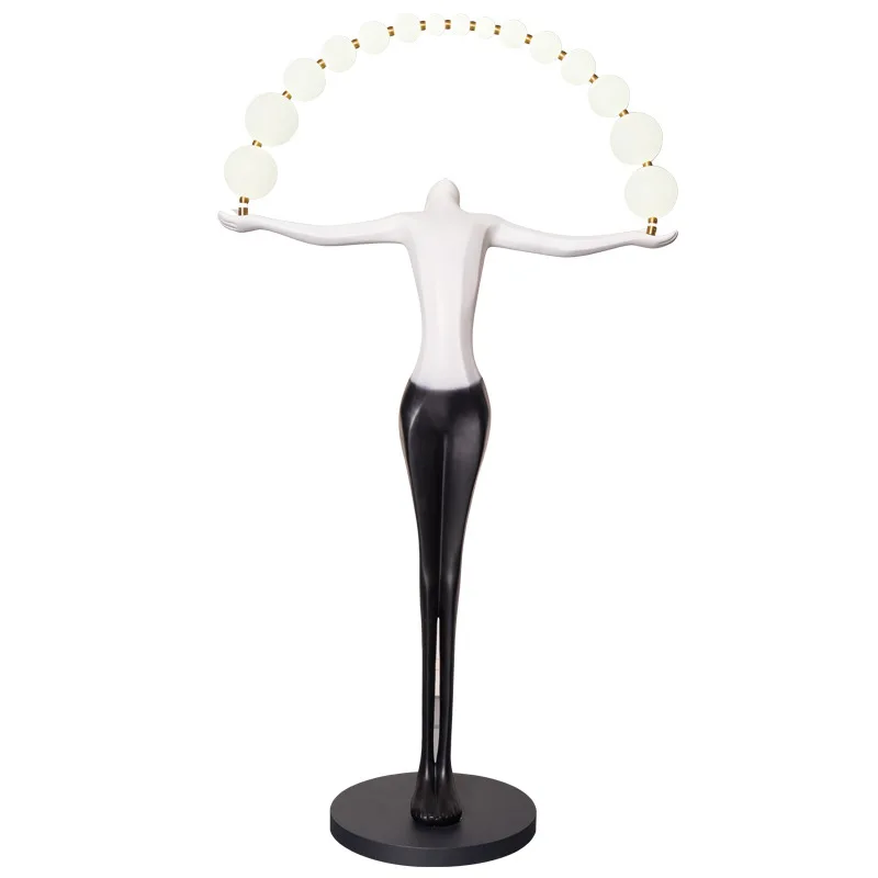 

Humanoid art sculpture ornament home living room decoration floor lamp abstract figure hotel entrance light luxury ornament