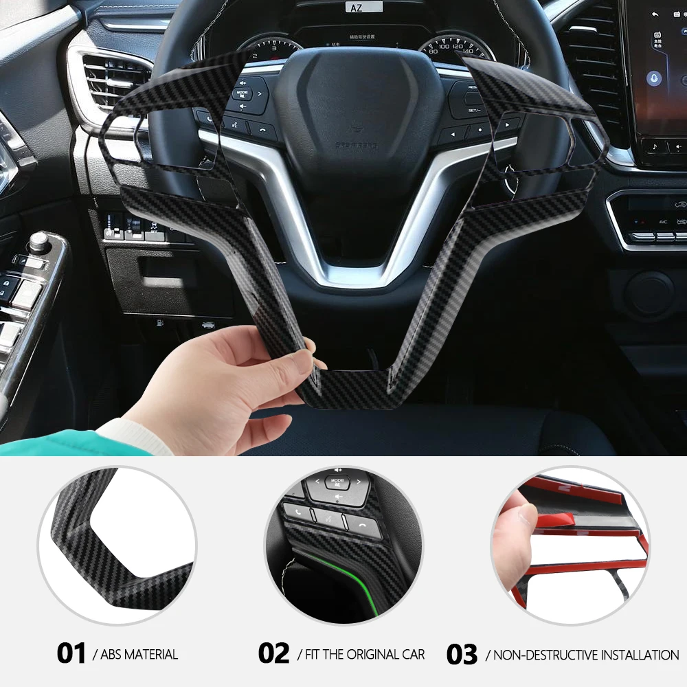 

Car Steering Wheel Panel Cover for Isuzu D-Max Dmax 2021 2022 2023 Imitation Carbon Fiber Trim Sticker Accessories