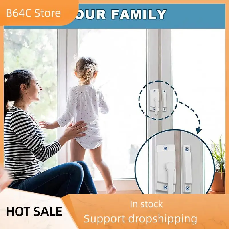 

B64C 4 Pack Window Sash Locks, Window Latches Replacement Sash Locks White Fits Horizontal Sliding Window