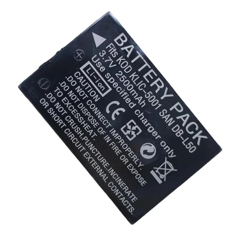 3.7V 2500mAh KLIC-5001 DB-L50 Camera Battery for Kodak Easyshare P712 P850 P880 Z730 Z760 Z7590 DX6490 DX7440 DX7590