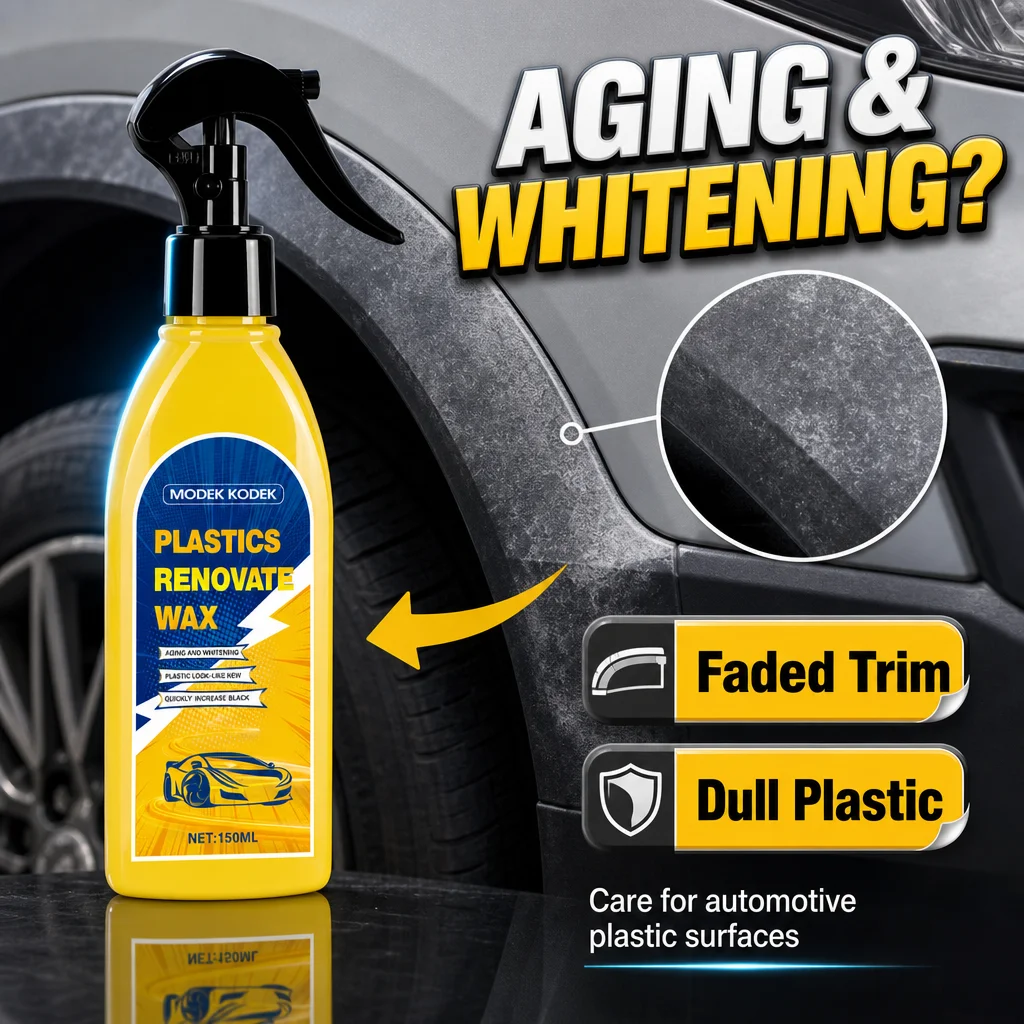 Easy-to-use plastic decorative repair agent-restores blackness and luster, hides scratches, long-lasting UV protection