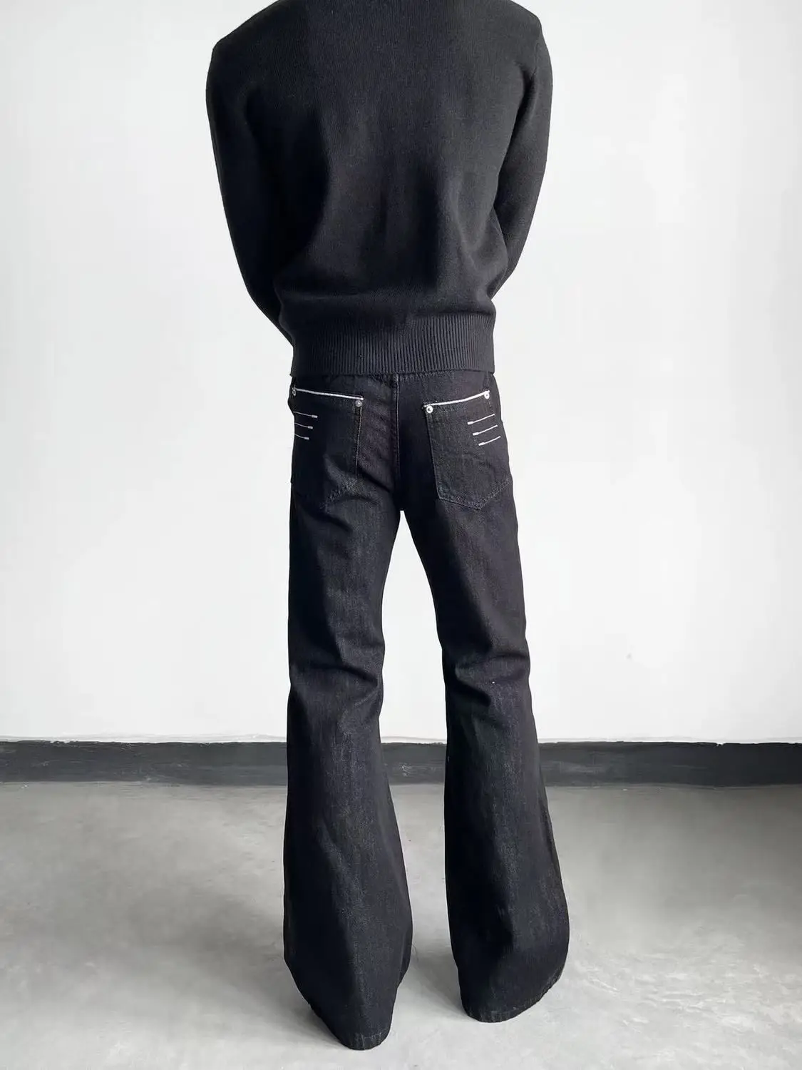 Men's Minimalist Style Black Jeans Summer Unisex Pants Wide Legs Casual Sweatpants Young Boy Bottom Male High Waist Y2k Trousers
