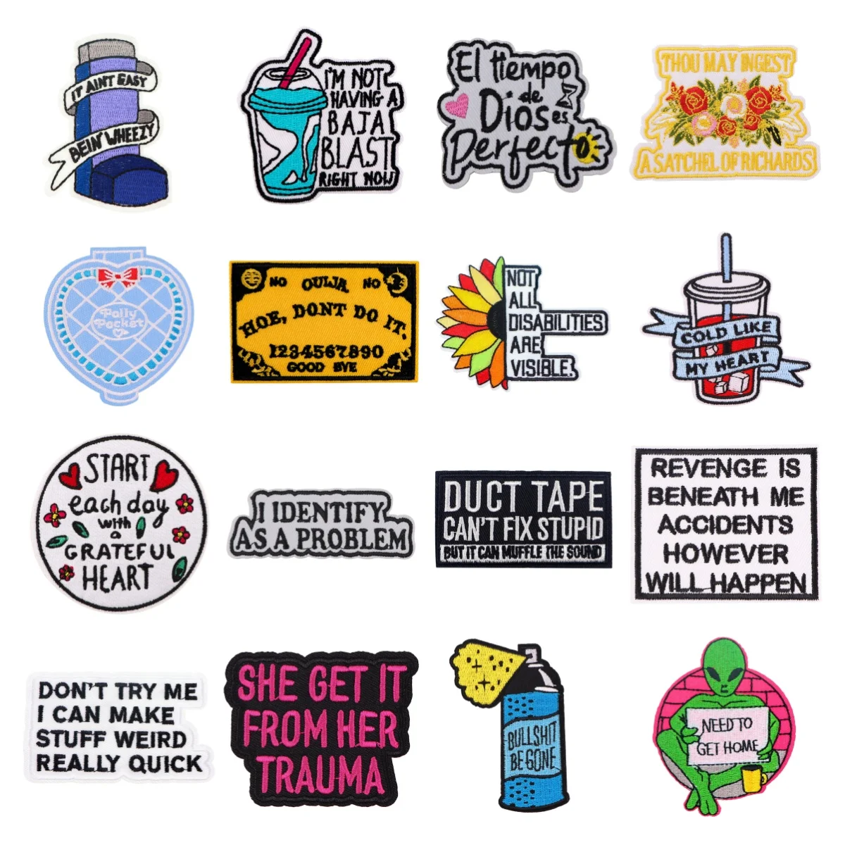 Flower Quotes Embroidery Patch Iron On Patches For Clothing Thermoadhesive Patches For Jackets Sewing DIY Sticker Gifts