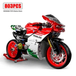 803Pcs City Technical Locomotive Motorcycle Building Blocks MOC Speed Supercar Motorbike Model Bricks Boy Toy for Childrens Gift