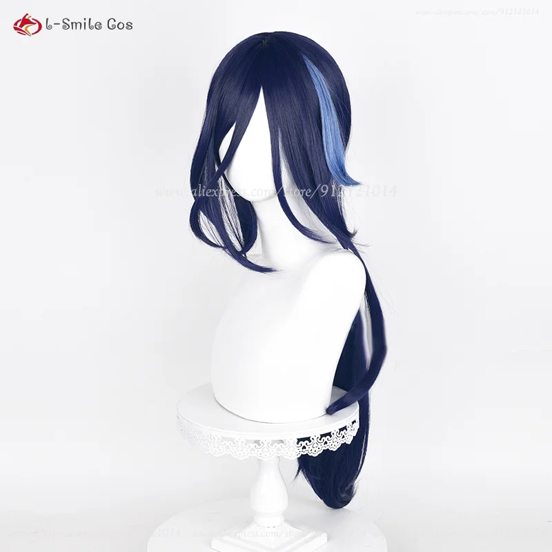 Parrucca Cosplay del Clorinde Cosplay di alta qualità parrucca blu lunga 80cm parrucche Anime da donna parrucche sintetiche resistenti al calore