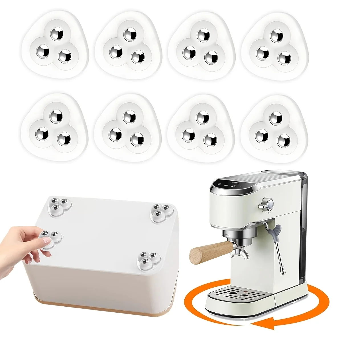 4/12/24 Pcs Mini Swivel Caster Wheels with Pads, 360° Self Adhesive Rollers for Kitchen Appliances & DIY