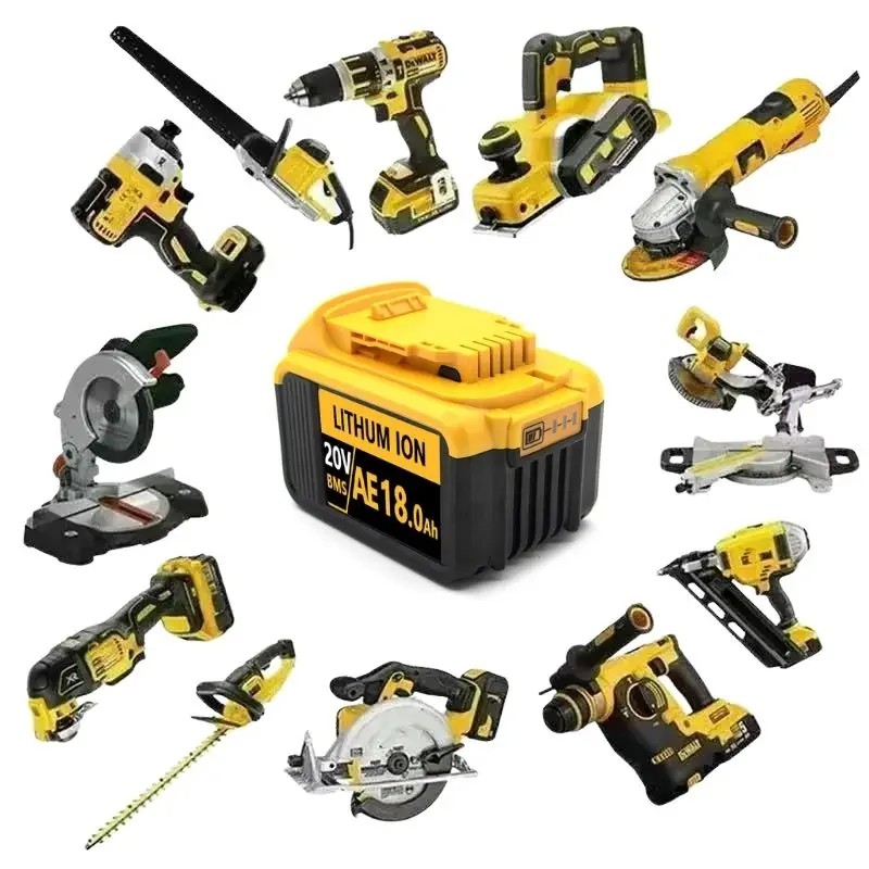 Zestaw akumulatorów do akumulatorów litowo-jonowych Dewalt 20V o pojemności od 8Ah do 18Ah i 18Ah