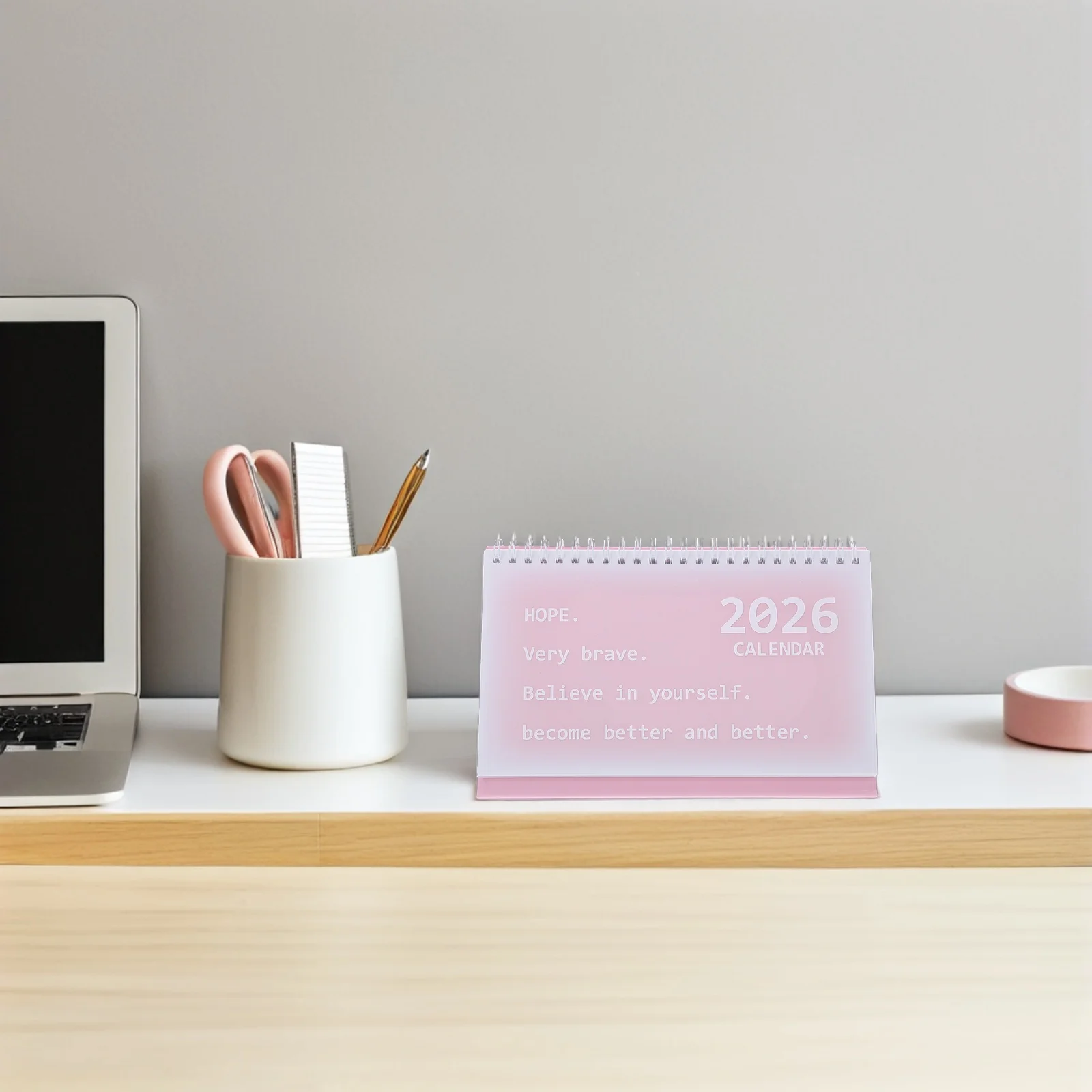 Desk Coil Calendar 2026 Year Coverage Complete Dates Elegant Design Smooth Writing Versatile Usage Home Office