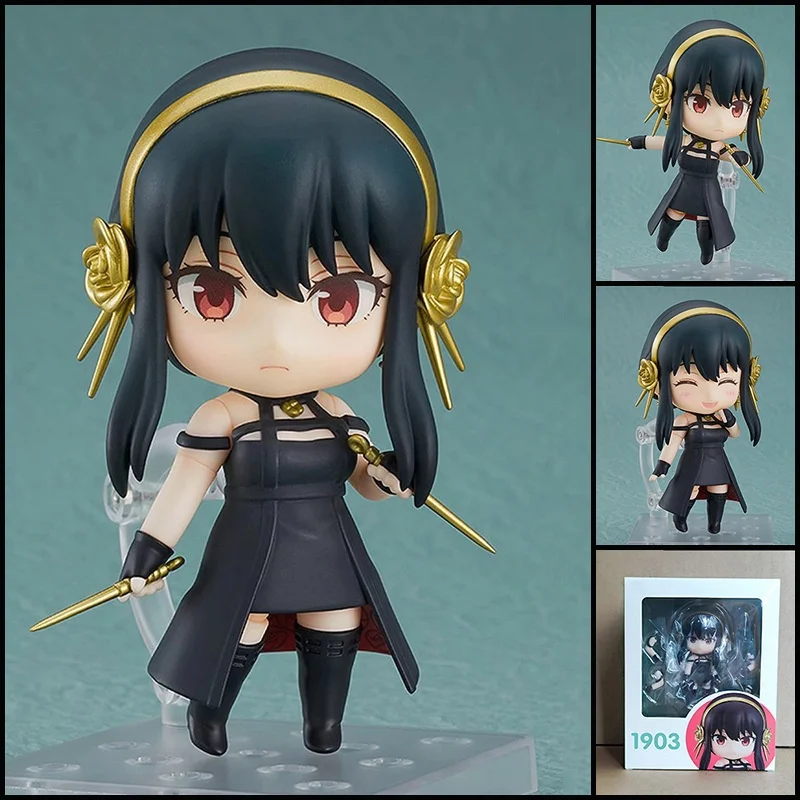 

10cm Yor Forger 1903# Anime Action Figure Change Q Version Cartoon Change Face Toys Doll Model Collection Desktop Ornament Gift