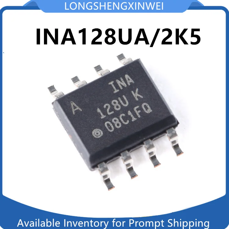 1PCS New Original INA128UA/2K5 Silk Screened INA128U Patch SOP8 Instrument Amplifier Chip in Stock