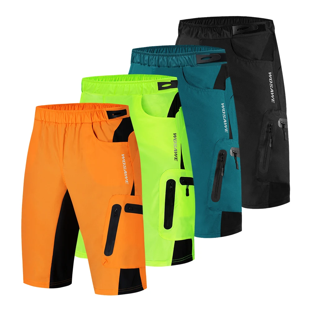 WOSAWE Pantaloncini da ciclismo MTB Pantaloncini sportivi estivi antiurto vestibilità ampia con aggiornamento Pantaloncini traspiranti per mountain bike imbottiti in gel 5D