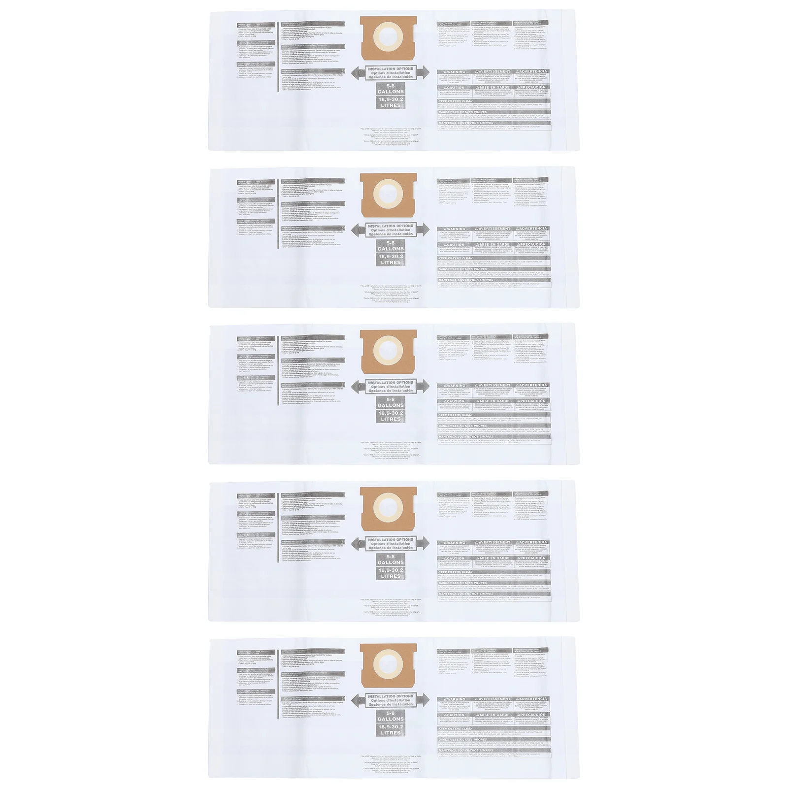 

5 Pcs Dust Bag Trendy Vacuum to Weave Non-woven Fabric Garbage Travel Cleaner Filter