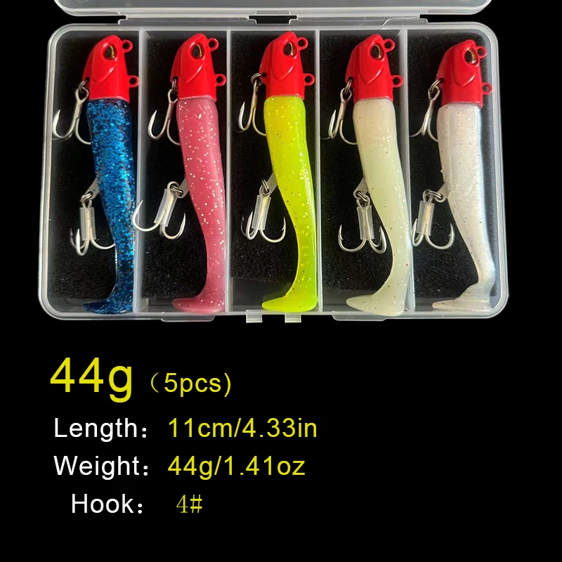5 Stück einzigartige Angelköder mit vibrierender Schwimmaktion, gut verarbeitete Angelköder mit Liple-Haken für Bass, Forelle, Crappie, Zander – Detail 5