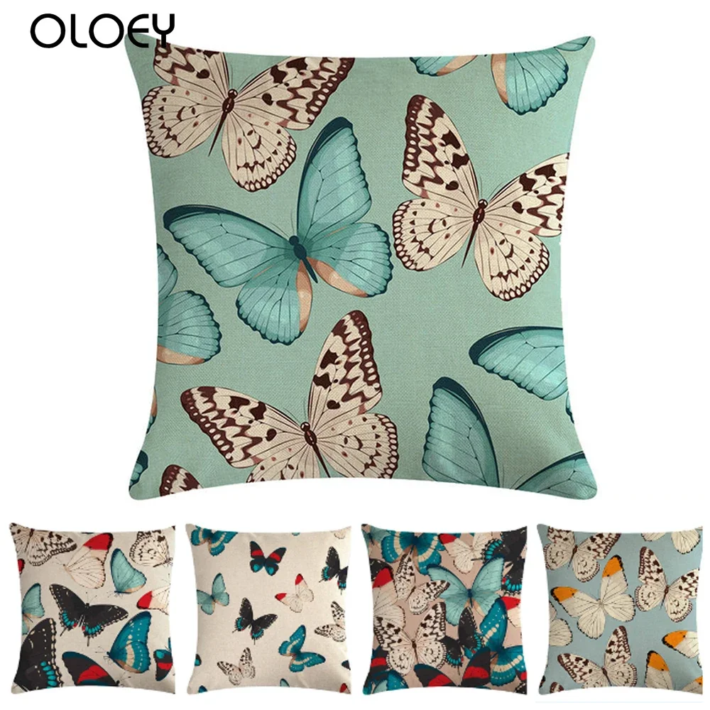 

Наволочка в стиле ретро с изображением бабочек, 45 х45 см