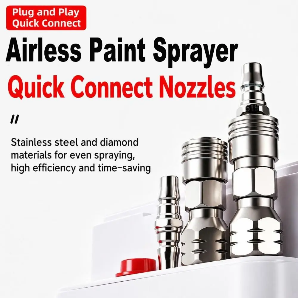 Quick Connect Airless Paint Sprayer Tips Pressure Fed Direct Spray Airless Sprayer Nozzle Anti Splash Fine Atomization
