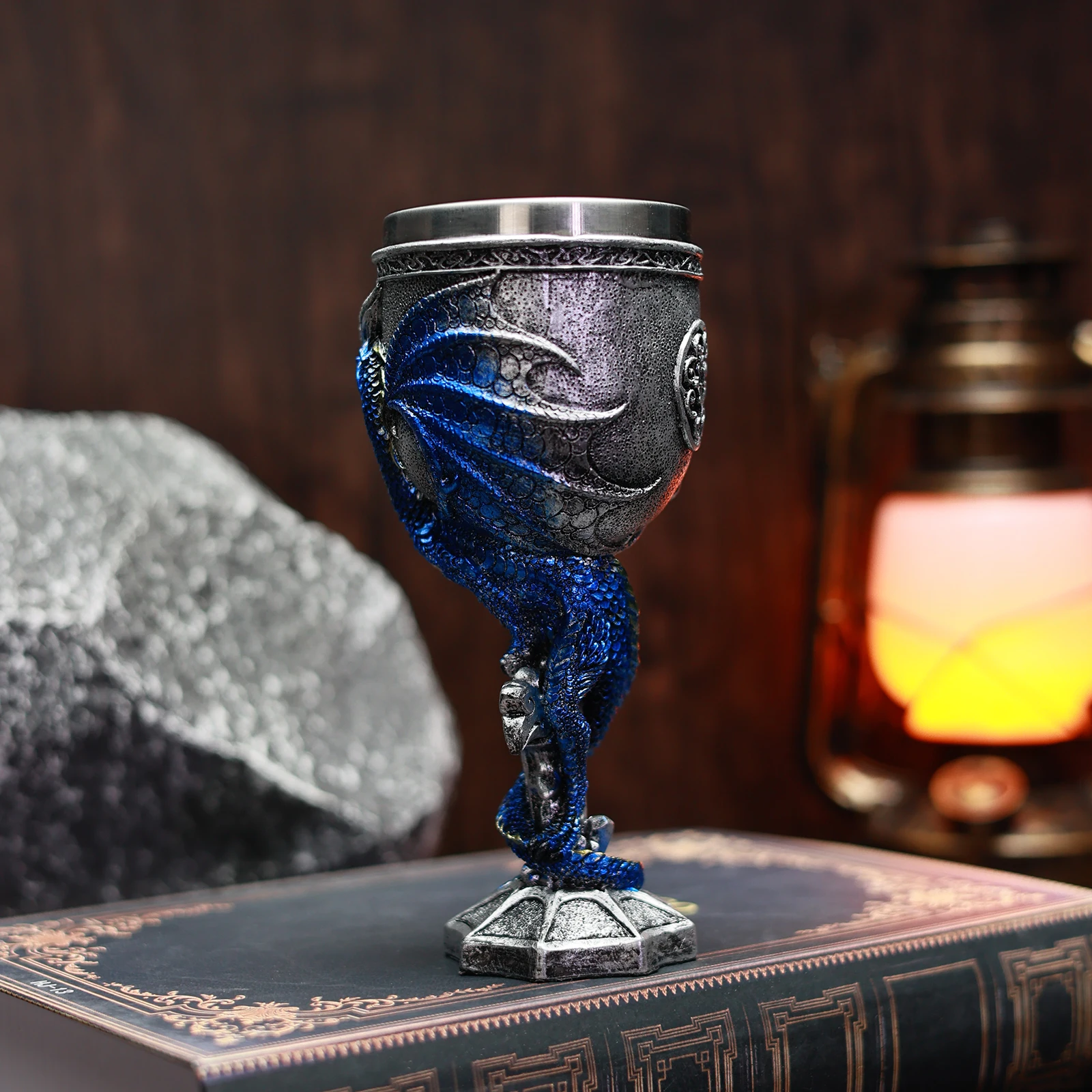 إدراج كأس من الفولاذ المقاوم للصدأ ، جوهرة التنين الشريرة ، السيف المتقاطع ، القوطية الرجعية ، Trink الخيال ، الزجاج النبيذ Kelch ، الكأس #3