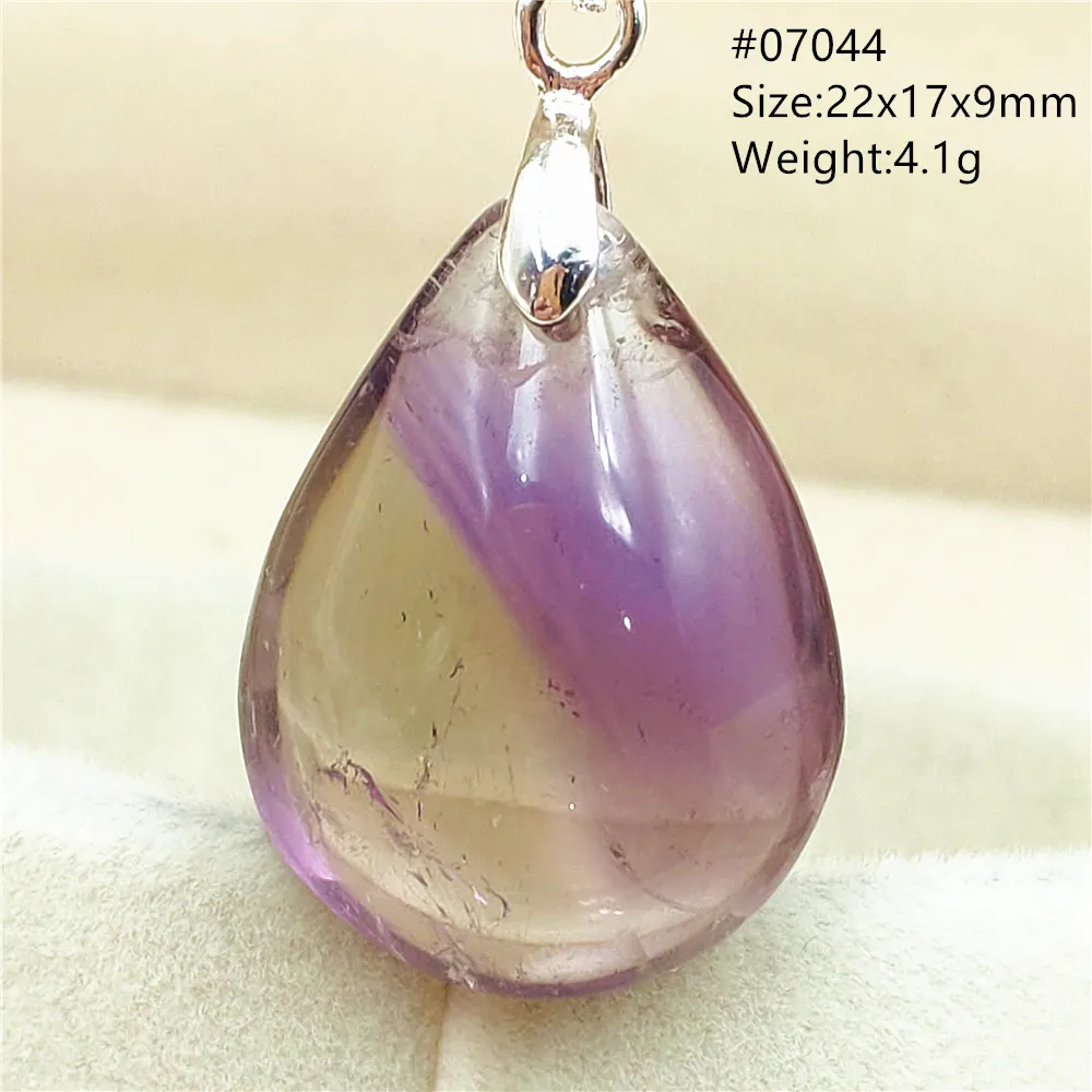 

Natural Ametrine Quartz Yellow Purple Pendant Women Men Amethyst Citrine Water Drop Jewelry Necklace AAAAA