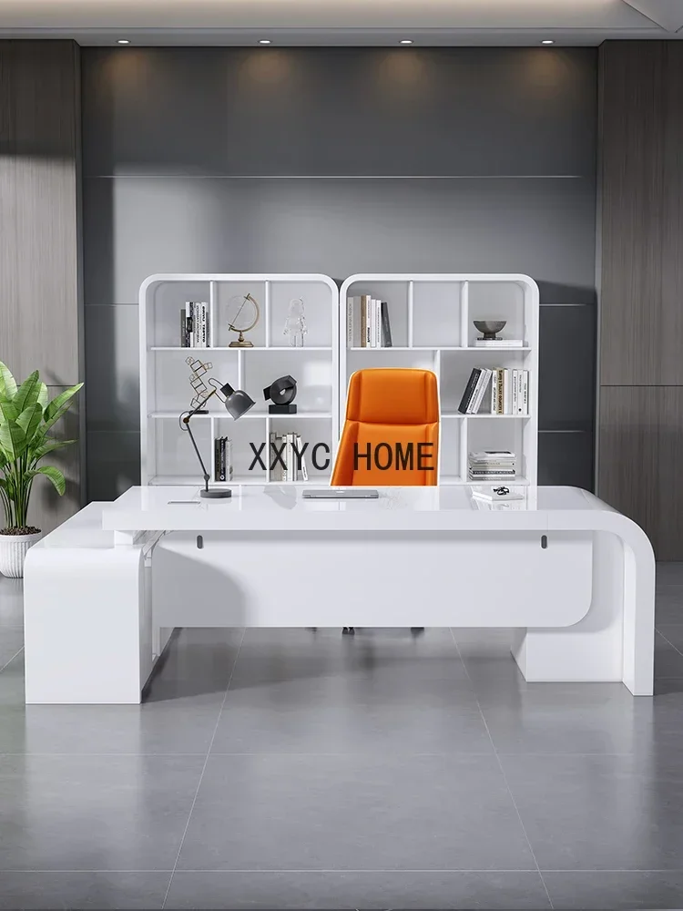 Simple Modern Office Desk for Boss Manager Desk Executive Desk Table and Chair Combination