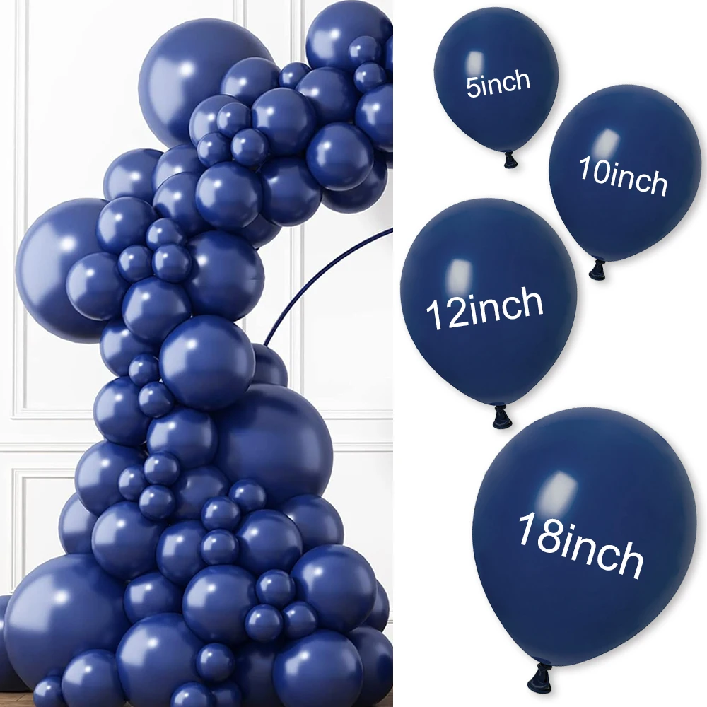 100Pcs Navy Blue Balloons Dark Blue Latex Balloon Kit Graduation Birthday Party Holiday Balloon Decoration Navy Blue Globos