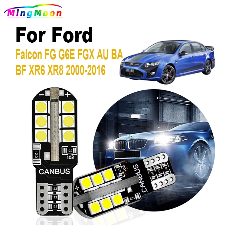 LED 전구 주차 램프, 포드 팔콘 FG G6E FGX AU BA BF XR6 XR8 2000-2012 2013 2014 2015 2016 클리어런스 라이트, T10, 2 개