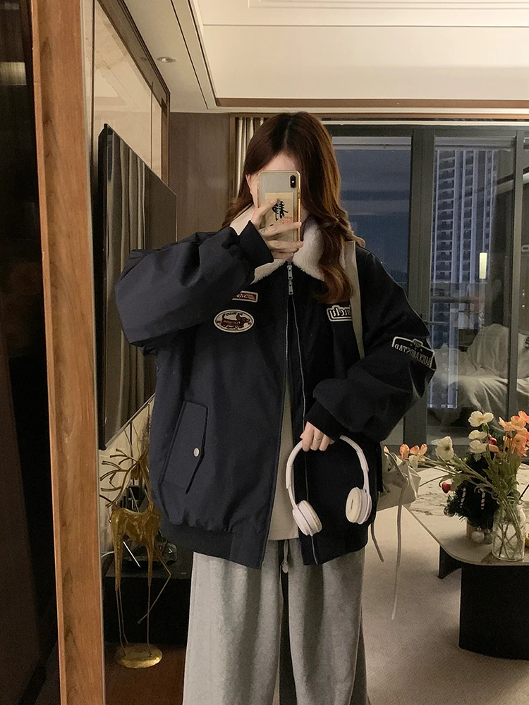 

Бейсбольные куртки из нейлонового сатина для женщин, зимние, на кнопках, для активного отдыха, в стиле бохо, для треккинга, имитация двухслойности, блестящие, ветрозащитные, OL