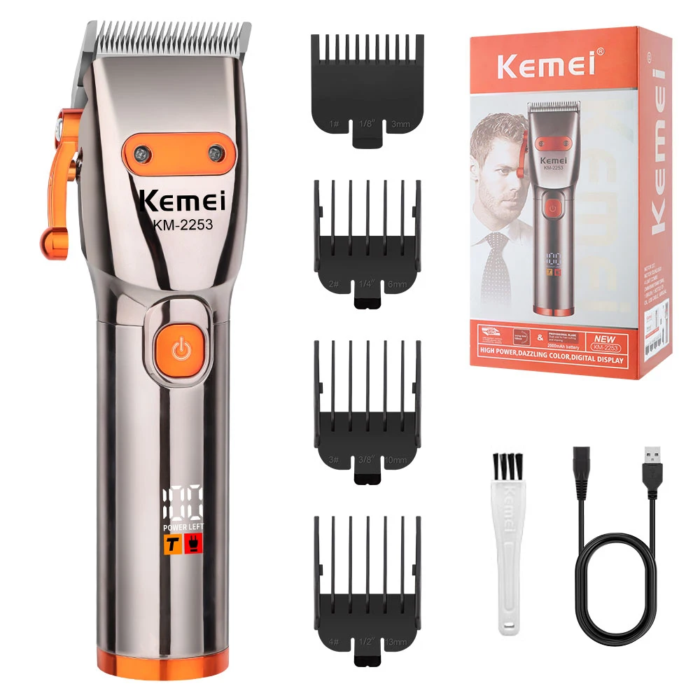 

Kemei trimmer Powerful Cordless Hair Clipper Electric Professional Barber Hair Trimmer Beard Hair cutting Machine Rechargeable