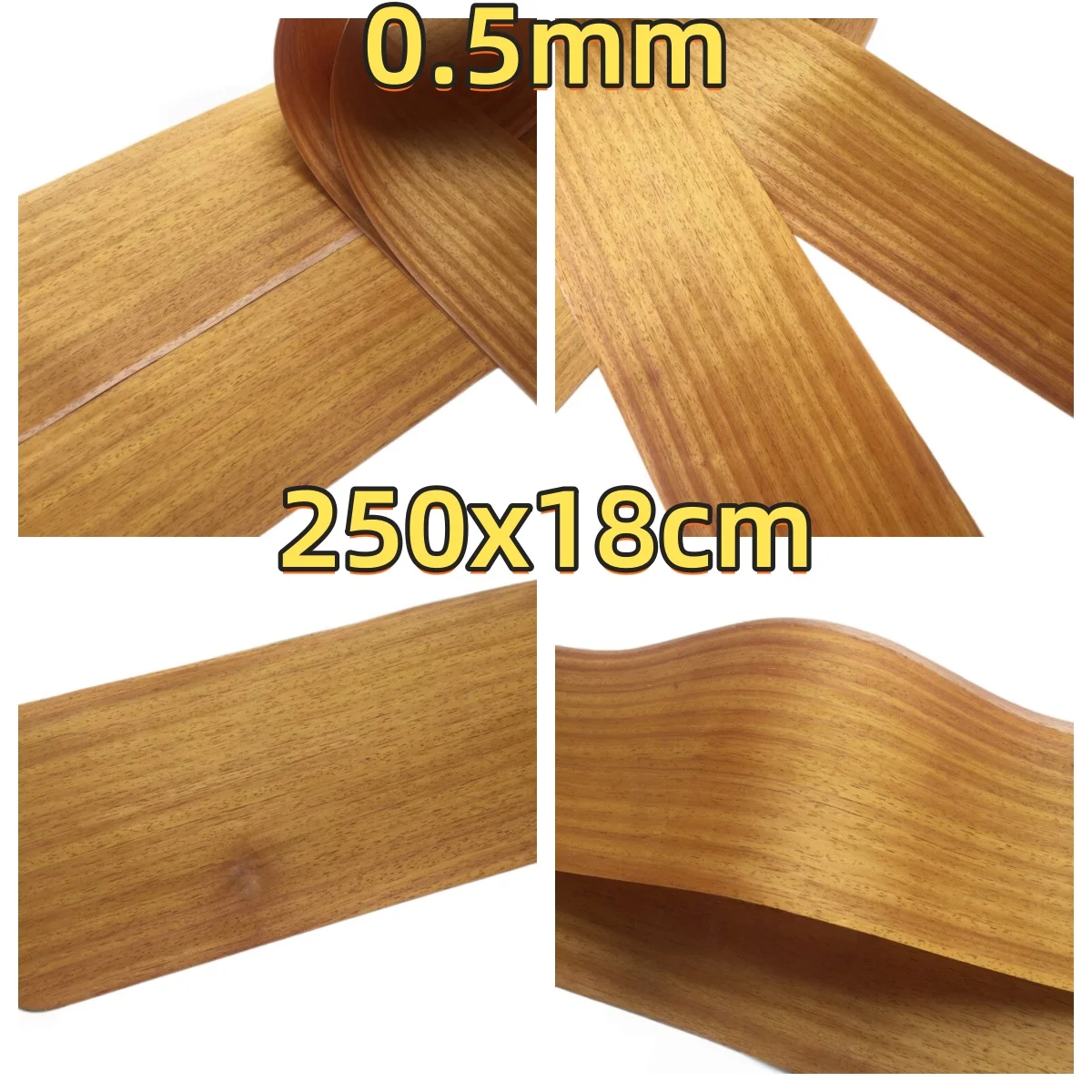 Natural Yellow Rosewood Straight Grain Veneer, 0.5mm, 250x18cm, For Hotel Lobby Wall Decoration & Hotel Furniture.