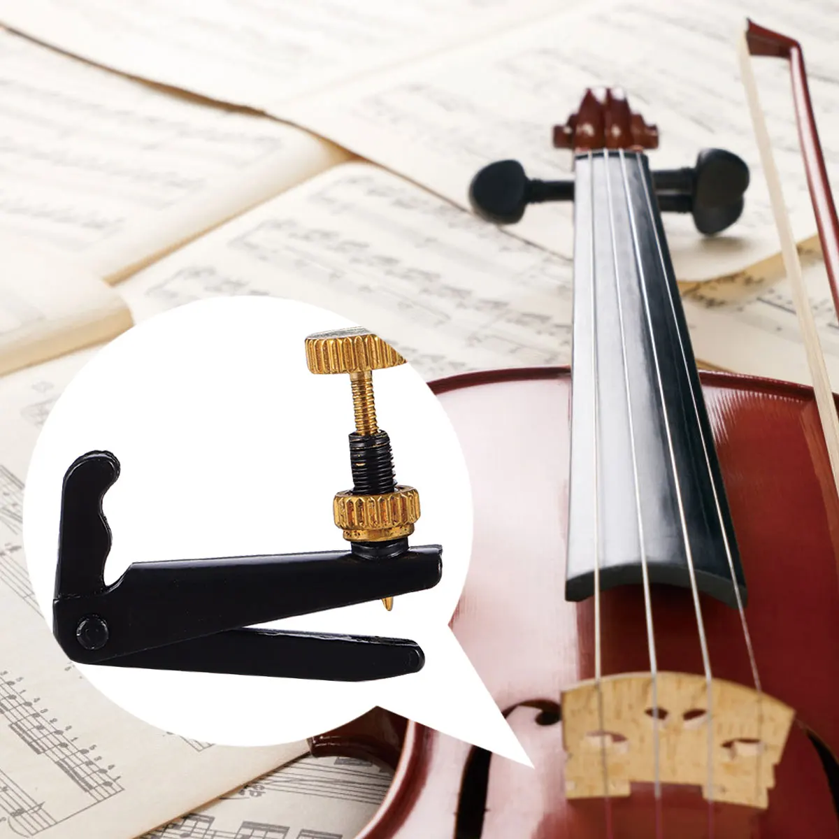 

4pcs Violin Black Metal String Adjuster 3 4 4 Compatible High Precision Easy Installation Glossy Not