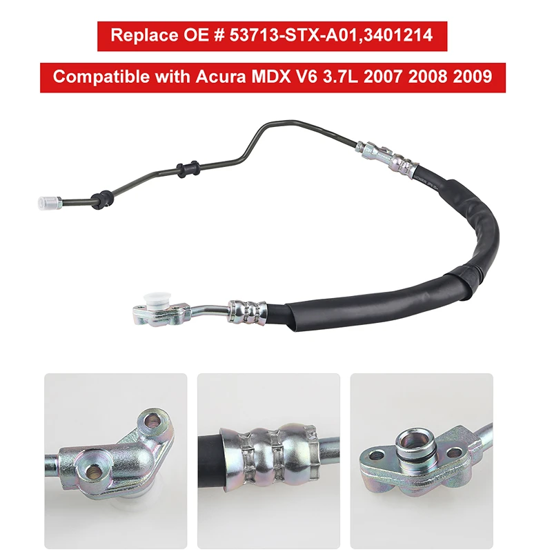 

Siwerg Power Steering Pressure Hose For Acura Mdx V6 3.7l 2007 2008 2009 Oem 53713-stx-a01 3401214 High Quality 100% New
