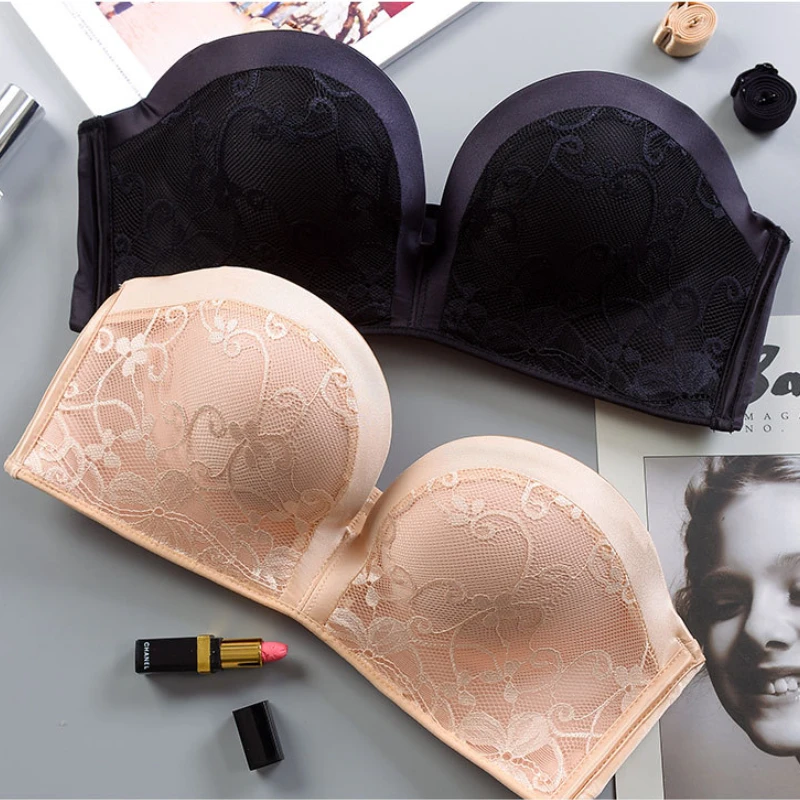 Sexy Women Strapless Bra Wireless Super Push Up Invisible bralette Backless Small Breast Lace Brassiere Seamless Lingerie Tops