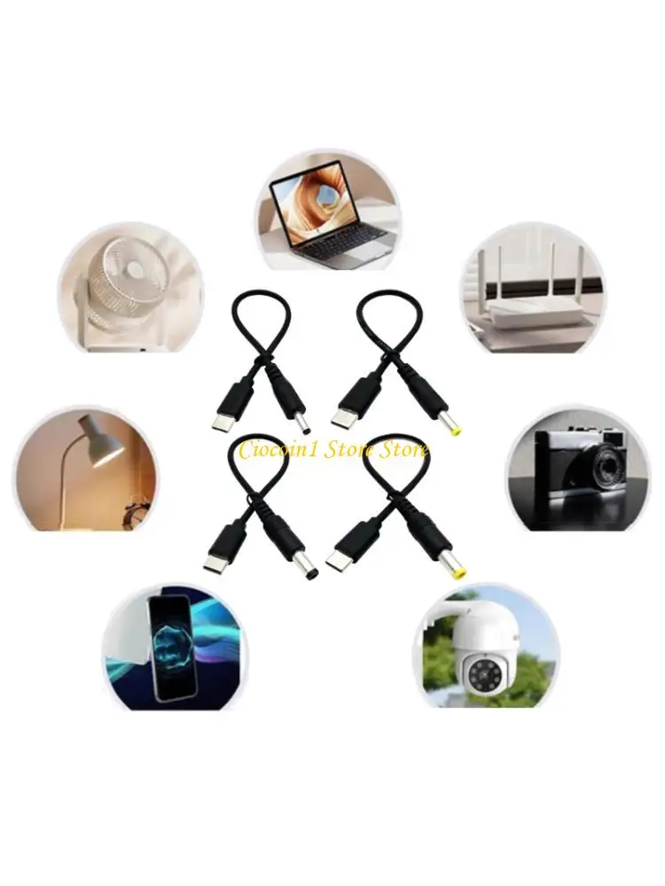A3PC DC5V to Type C Charging Cable 5V Power Cord for Phone Tablet Speaker 4 Connector