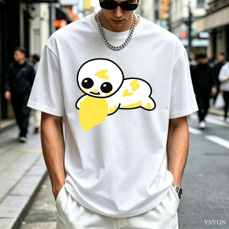 Autism Creature Eating Mango Men T Shirt Autistic Teen Casual Cotton Short Sleeve Round Neck Tshirt Summer Loose Tees Tops