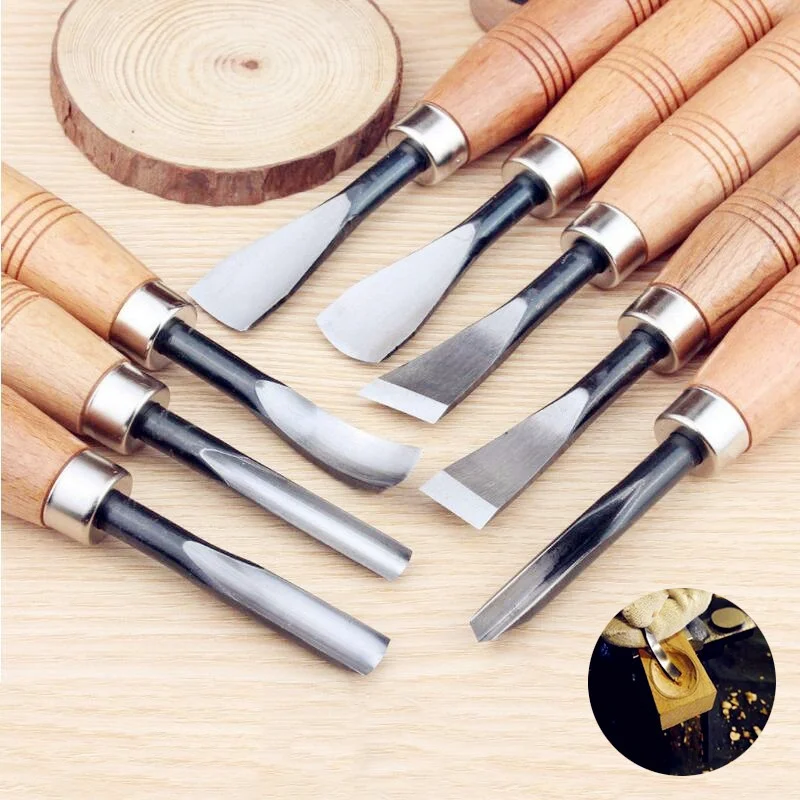 

8Pcs and 6Pcs Woodpecker Dry Hand Wood Carving Tools, Professional Woodworking Graver Chisel Kit Gouges Tools